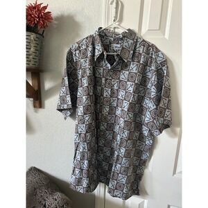 Vtg Reyn Spooner Mens Hawaiian Shirt Anchor Ship Wheel Nautical cruise 2XL